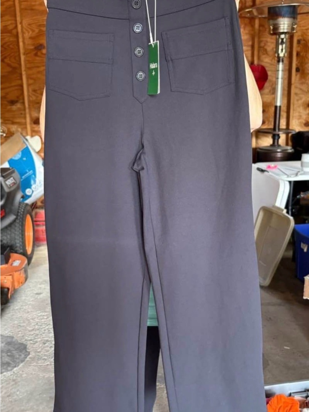 Black Button-Front Pants